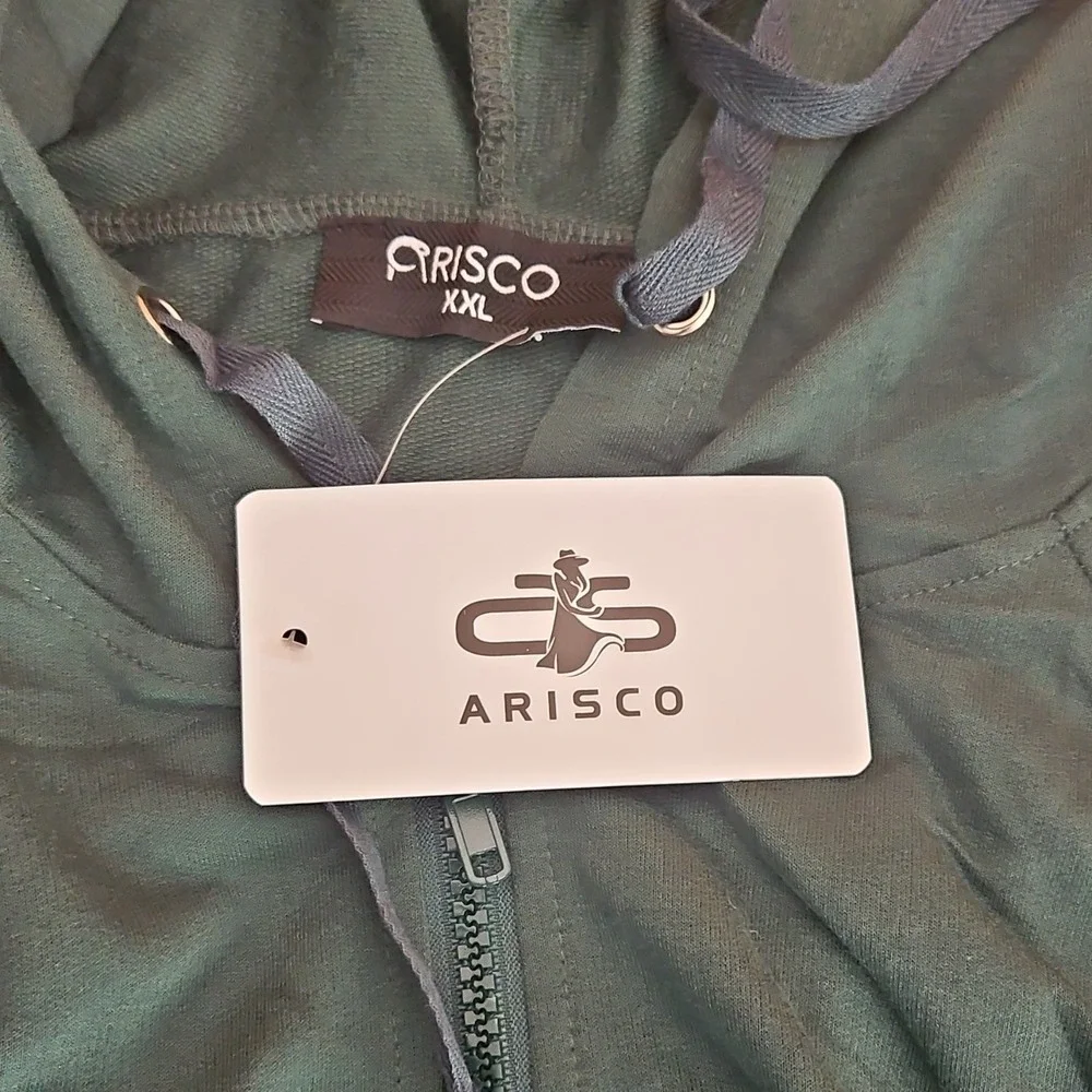 Arisco Women's Dark Green Jacket & Dress Set XXL Long Sleeve Zipper